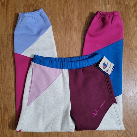 Champion Reverse Weave Classic Fleece Patchwork Men's Joggers Pants Size Small S - Picture 6 of 9